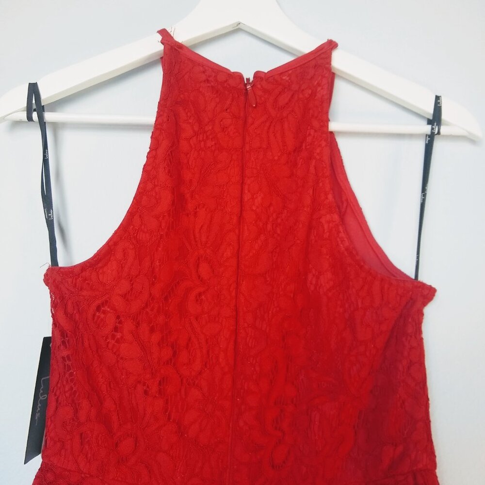 LULUS ENDLESSLY INFATUATED RED LACE MIDI DRESS - Picture 5 of 14